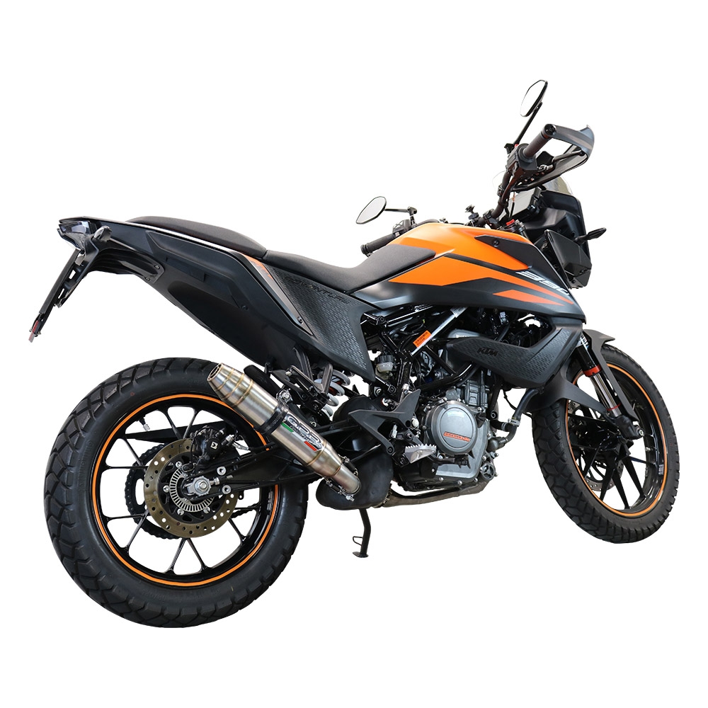 Escape compatível com Ktm Adventure 250 2020-2024, Deeptone Inox, Sistema racing Silencioso com tubo de ligação,com db killer removível 