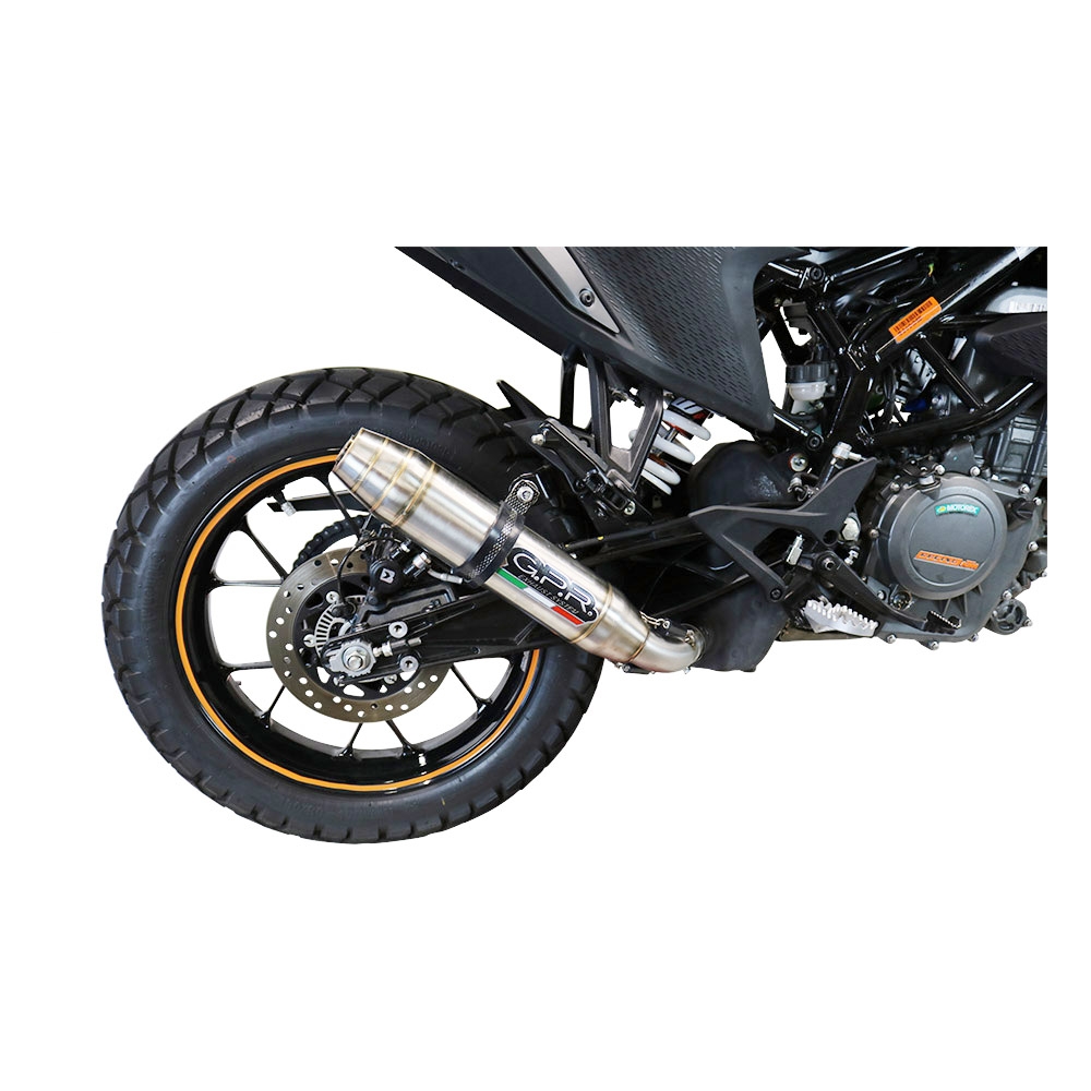 Escape compatível com Ktm Adventure 250 2020-2024, Deeptone Inox, Sistema racing Silencioso com tubo de ligação,com db killer removível 