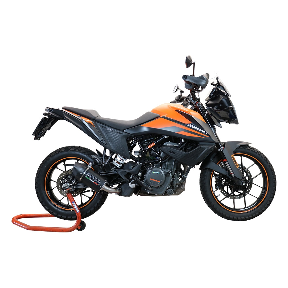 Escape compatível com Ktm Adventure 390 2021-2024, Furore Nero, Sistema racing Silencioso com tubo de ligação,com db killer removível 