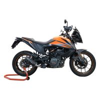 Escape compatível com Ktm Adventure 390 2021-2024, Furore Nero, Sistema racing Silencioso com tubo de ligação,com db killer removível 
