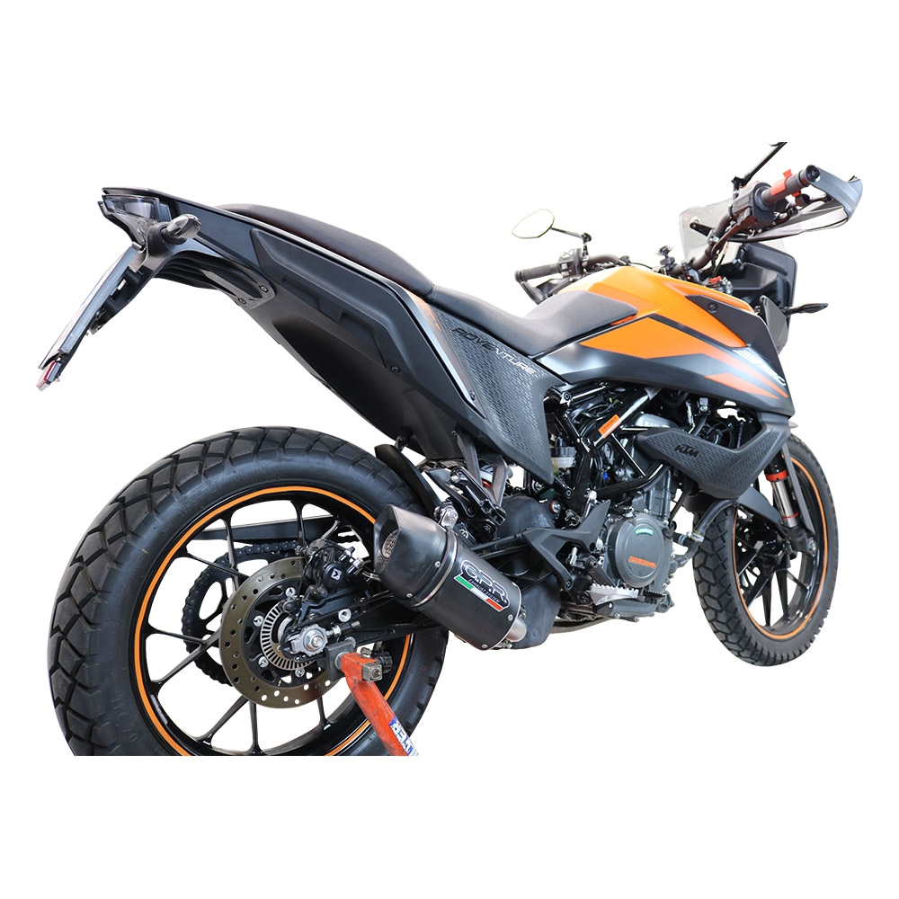Escape compatível com Ktm Adventure 390 2021-2024, Furore Nero, Sistema racing Silencioso com tubo de ligação,com db killer removível 