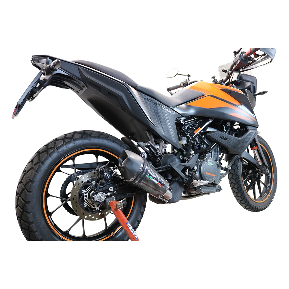 Escape compatível com Ktm Adventure 390 2020-2020, GP Evo4 Poppy, Escape legal, homologado, silenciador com db killer removível e tubo de ligação específico 