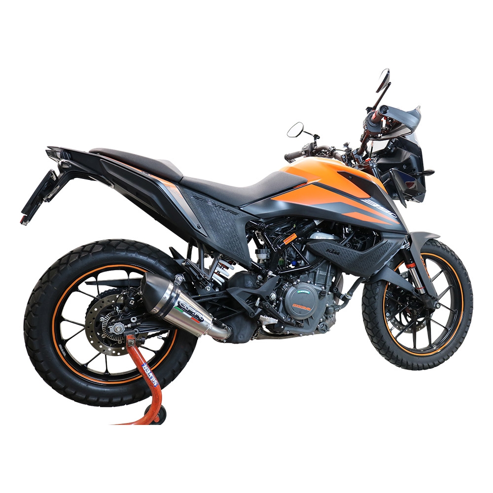 Escape compatível com Ktm Adventure 390 2020-2020, GP Evo4 Titanium, Escape legal, homologado, silenciador com db killer removível e tubo de ligação específico 