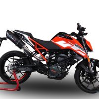 Escape compatível com Ktm Duke 125 2017-2020, Furore Evo4 Nero, Escape legal, homologado, silenciador com catalisador, db killer removível e tubo de ligação específico 