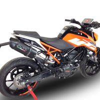 Escape compatível com Ktm Duke 125 2017-2020, Furore Evo4 Nero, Escape legal, homologado, silenciador com catalisador, db killer removível e tubo de ligação específico 