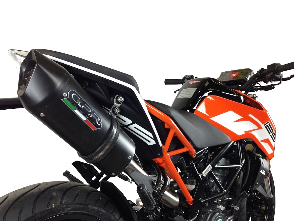Escape compatível com Ktm Duke 125 2017-2020, Furore Evo4 Nero, Escape legal, homologado, silenciador com catalisador, db killer removível e tubo de ligação específico 