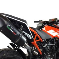 Escape compatível com Ktm Duke 125 2017-2020, Furore Evo4 Nero, Escape legal, homologado, silenciador com catalisador, db killer removível e tubo de ligação específico 