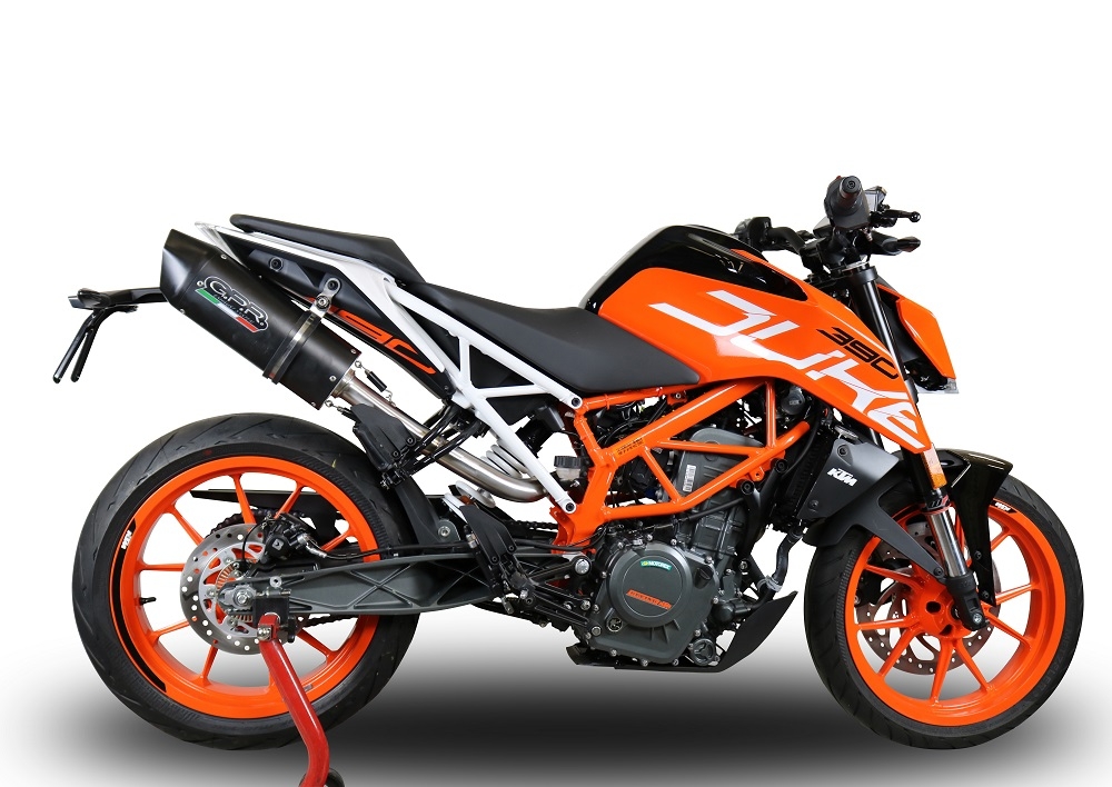 Escape compatível com Ktm Duke 390 2017-2020, Furore Evo4 Nero, Escape legal, homologado, silenciador com catalisador, db killer removível e tubo de ligação específico 