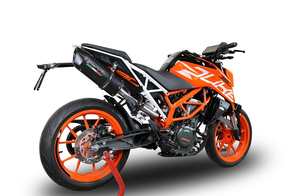 Escape compatível com Ktm Duke 390 2017-2020, Furore Evo4 Nero, Escape legal, homologado, silenciador com catalisador, db killer removível e tubo de ligação específico 