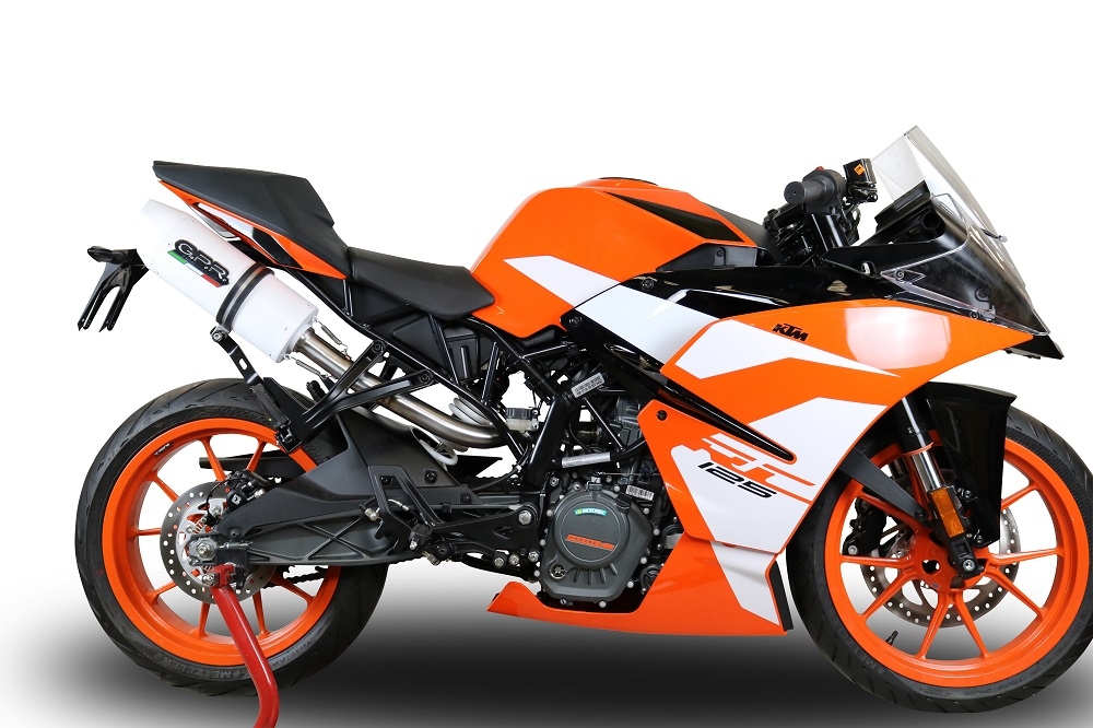 Escape compatível com Ktm Rc 125 2017-2020, Albus Evo4, Escape legal, aprovado, com db killer removível, tubo de conexão e conversor catalítico 