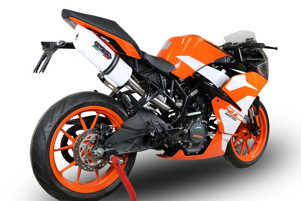 Escape compatível com Ktm Rc 125 2017-2020, Albus Evo4, Escape legal, aprovado, com db killer removível, tubo de conexão e conversor catalítico 