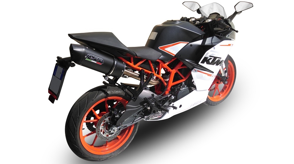 Escape compatível com Ktm Rc 390 2015-2016, Furore Nero, Sistema racing Silencioso com tubo de ligação 