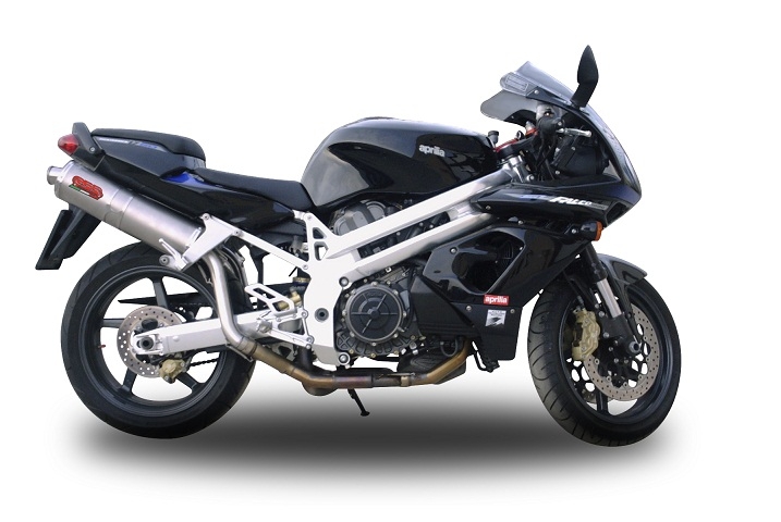 Escape compatível com Aprilia Sl -Falco 1000 2000-2004, Trioval, Par de silenciosos de escape homologadas, com db killer removível e tubos de ligação específicos 