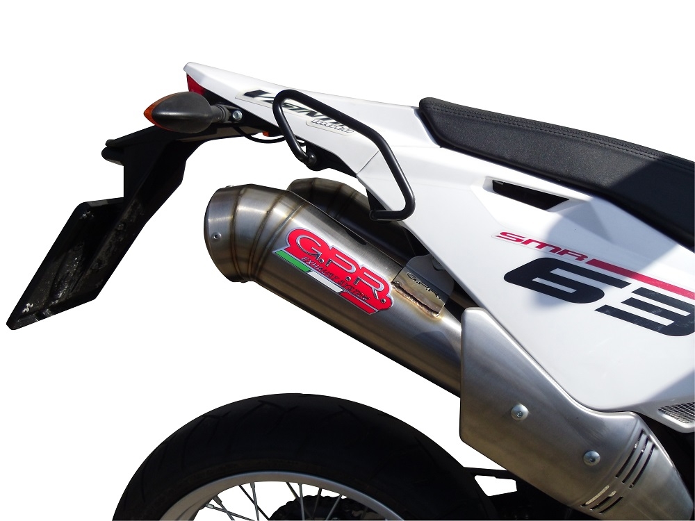 Escape compatível com Husqvarna TE 630 E - SMS 630 - Smr 630 2010-2014, Powercone Evo, Par de terminais de exaustão aprovados, com db killer removível, catalisadores e tubo de conexão específico 