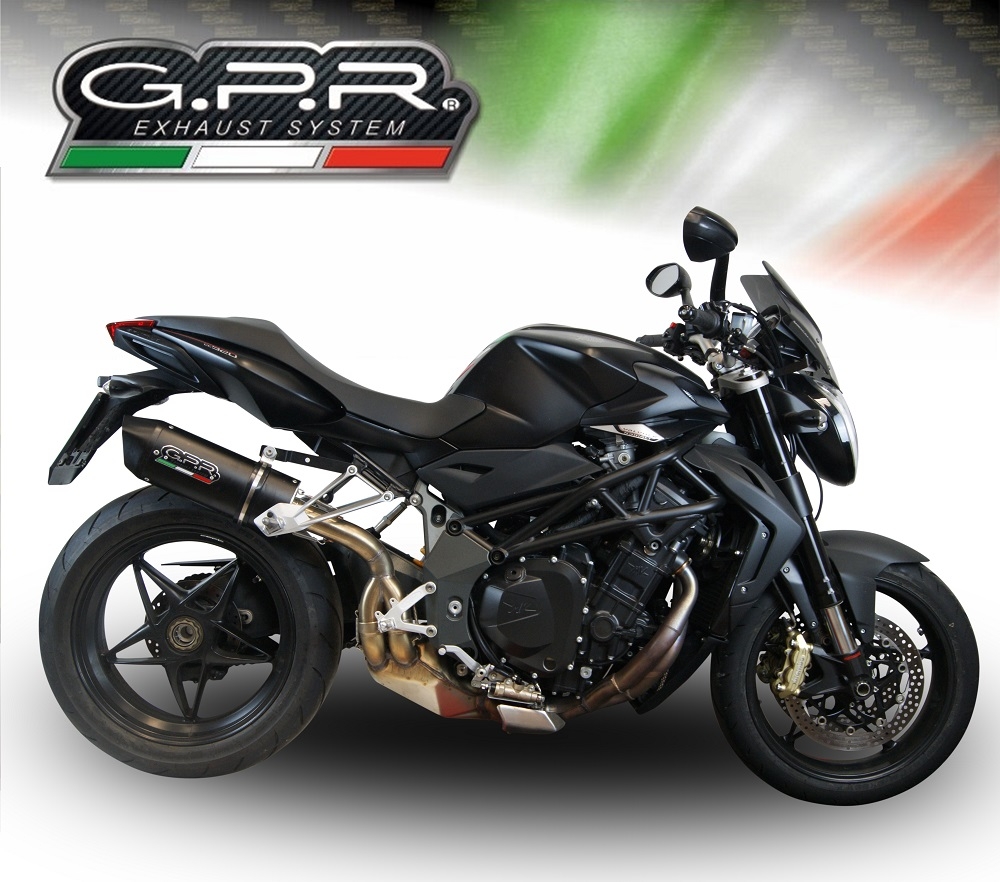 Escape compatível com Mv Agusta Brutale 910 S - R 2005-2011, Furore Nero, Escape legal, homologado, silenciador com db killer removível e tubo de ligação específico 