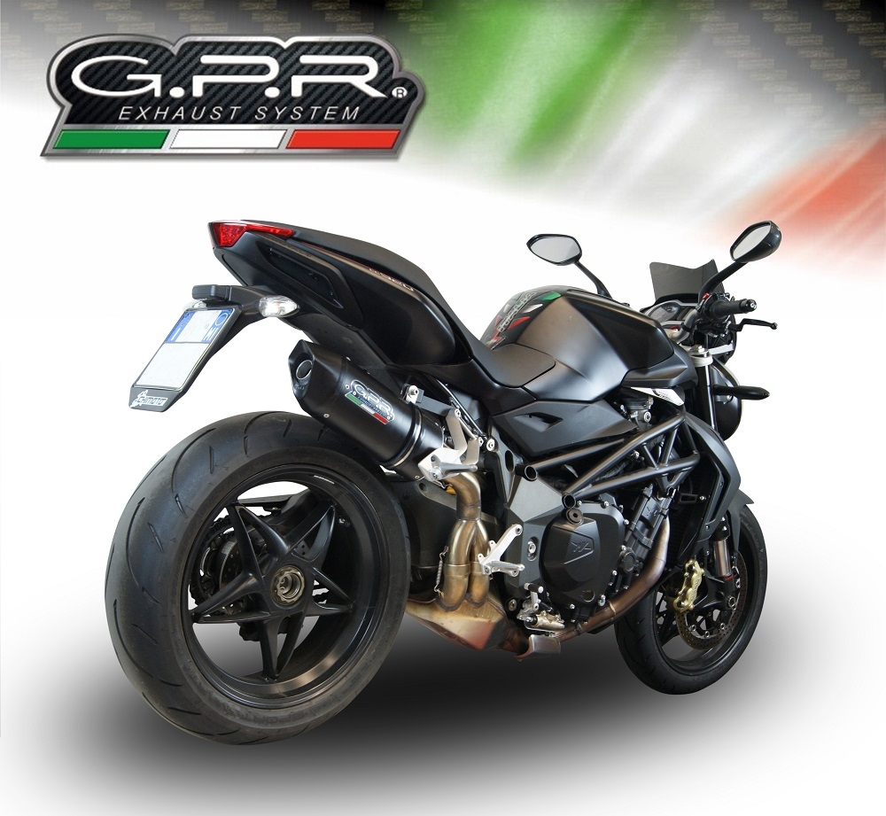 Escape compatível com Mv Agusta Brutale 990 R 2010-2011, Furore Nero, Escape legal, homologado, silenciador com db killer removível e tubo de ligação específico 