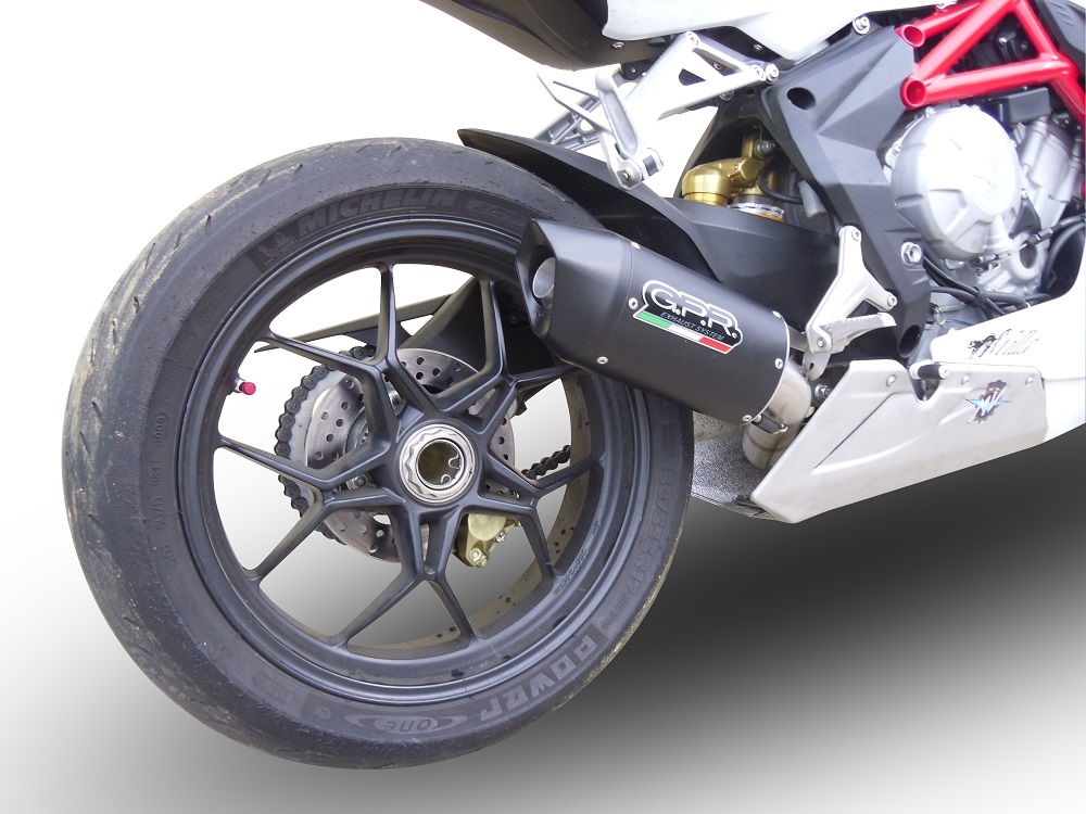 Escape compatível com Mv Agusta Brutale 675 2012-2015, Furore Nero, Escape legal, homologado, silenciador com db killer removível e tubo de ligação específico 