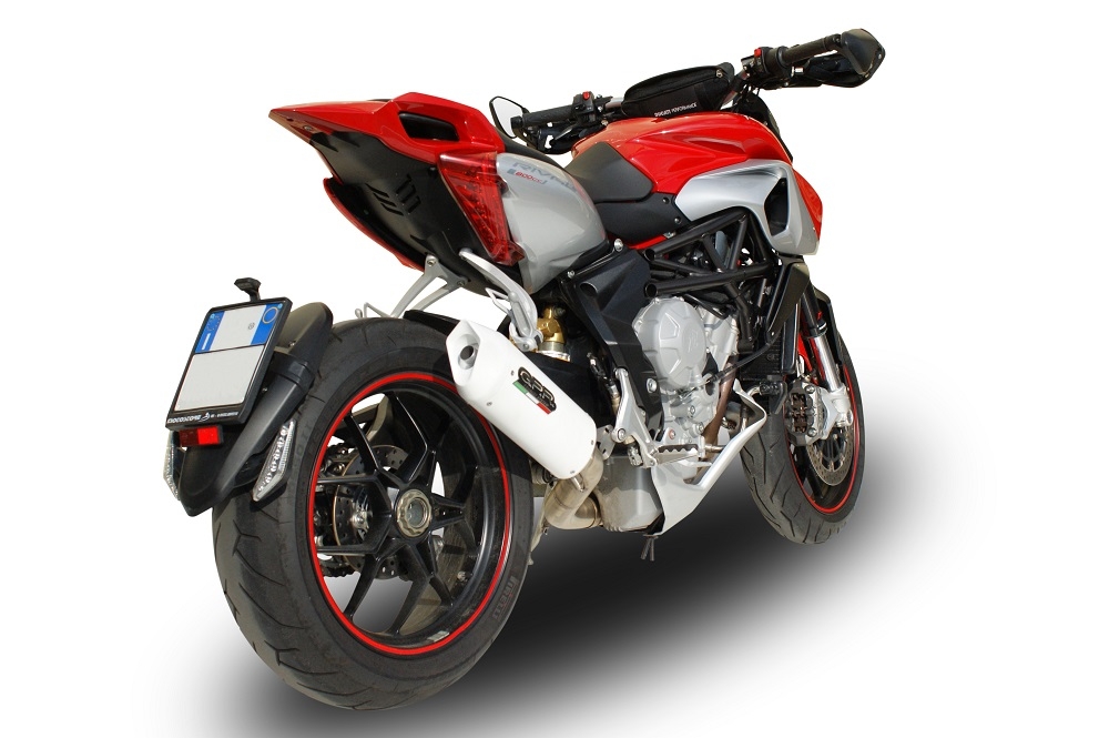 Escape compatível com Mv Agusta Rivale - Stradale 800 2014-2016, Albus Ceramic, Escape legal, homologado, silenciador com db killer removível e tubo de ligação específico 