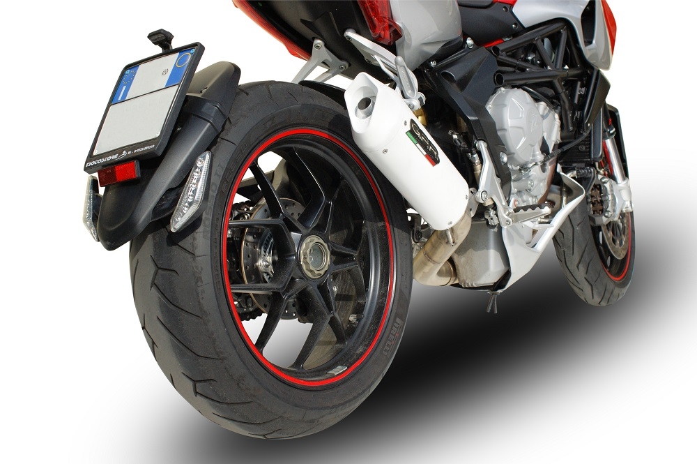 Escape compatível com Mv Agusta Rivale - Stradale 800 2014-2016, Albus Ceramic, Escape legal, homologado, silenciador com db killer removível e tubo de ligação específico 