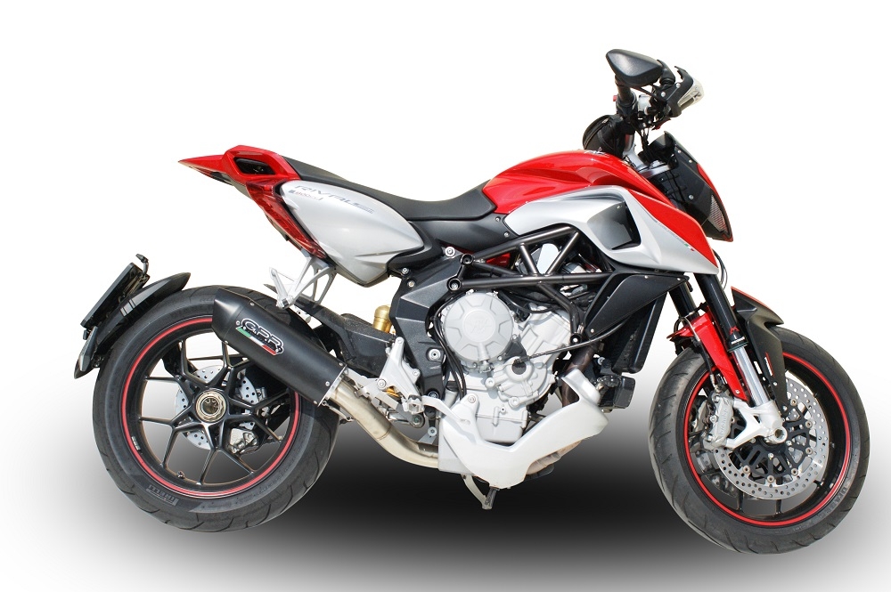 Escape compatível com Mv Agusta Rivale - Stradale 800 2014-2016, Furore Nero, Escape legal, homologado, silenciador com db killer removível e tubo de ligação específico 