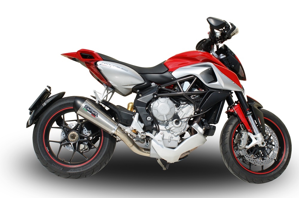 GPR escape compatível com  Mv Agusta Rivale - Stradale 800 2014-2016, New Grand Prix Evo Titanium, Escape legal, homologado, silenciador com db killer removível e tubo de ligação específico 