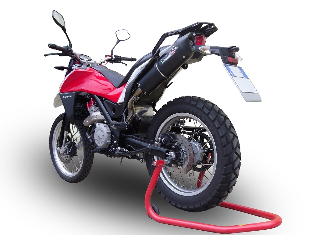 Escape compatível com Husqvarna TERRA - STRADA TR 650 2013-2015, Furore Nero, Sistema homologado com catalisador linha completa, silencioso mais coletor 
