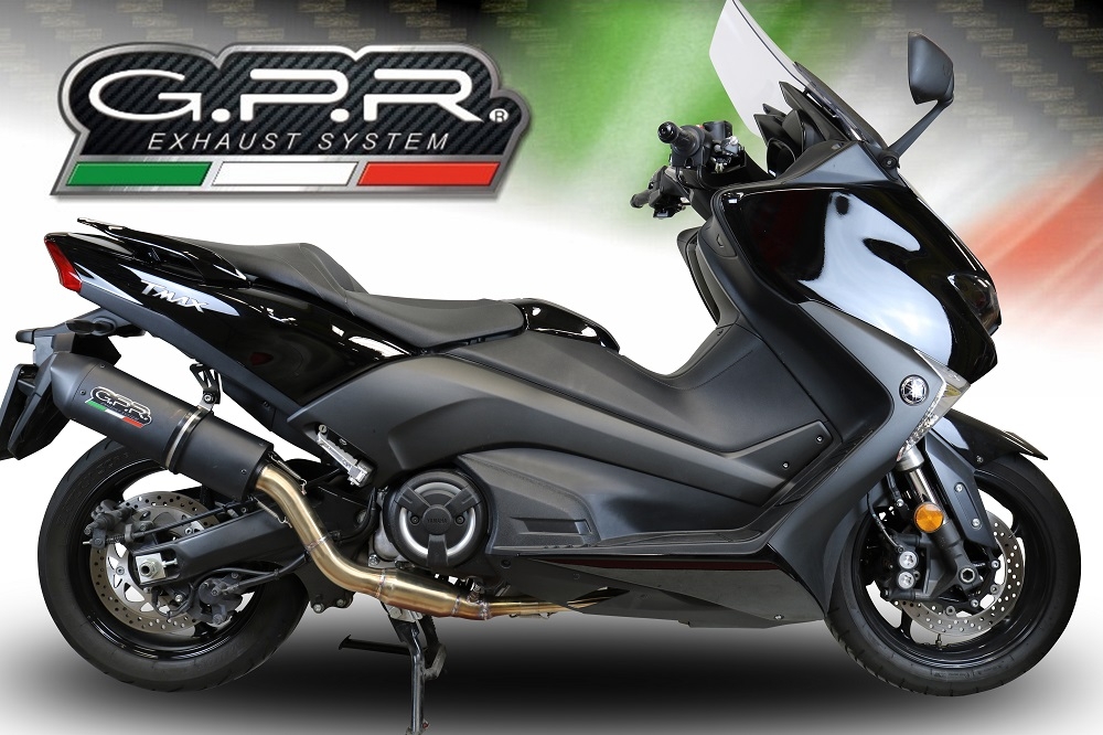 Escape compatível com Yamaha T-Max 530 2017-2021, Furore Evo4 Nero, Sistema homologado com catalisador linha completa, silencioso mais coletor 