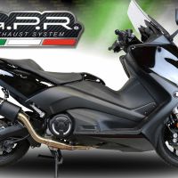 Escape compatível com Yamaha T-Max 530 2017-2021, Furore Evo4 Nero, Sistema homologado com catalisador linha completa, silencioso mais coletor 