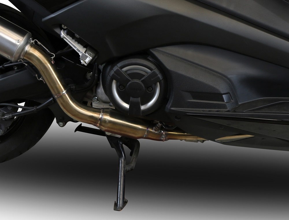 Escape compatível com Yamaha T-Max 530 2017-2021, Furore Evo4 Nero, Sistema homologado com catalisador linha completa, silencioso mais coletor 