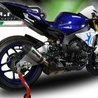 GPR escape compatível com  Yamaha Yzf R1-R1-M 2017-2019, New Grand Prix Evo Titanium, Escape legal, homologado, silenciador com db killer removível e tubo de ligação específico 