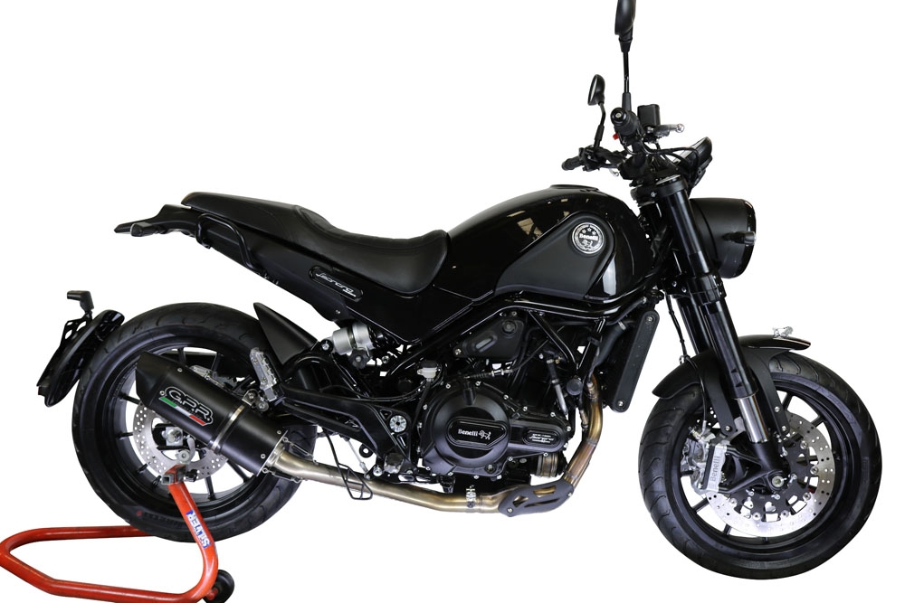 Escape compatível com Benelli Leoncino 500 2017-2024, Furore Evo4 Nero, Escape homologado semi-completo com db killer removível e com catalisador 