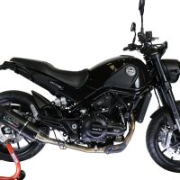 Escape compatível com Benelli Leoncino 500 2017-2024, Furore Evo4 Nero, Escape homologado semi-completo com db killer removível e com catalisador 