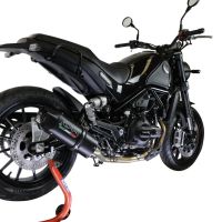 Escape compatível com Benelli Leoncino 500 2017-2024, Furore Evo4 Nero, Escape homologado semi-completo com db killer removível e com catalisador 