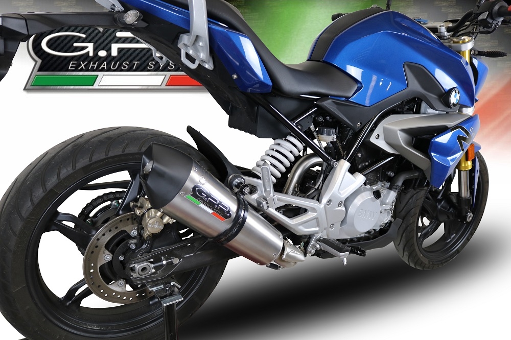 GPR escape compatível com  Bmw G 310 R 2017-2021, New Grand Prix Evo Titanium, Sistema homologado com catalisador linha completa, silencioso mais coletor 