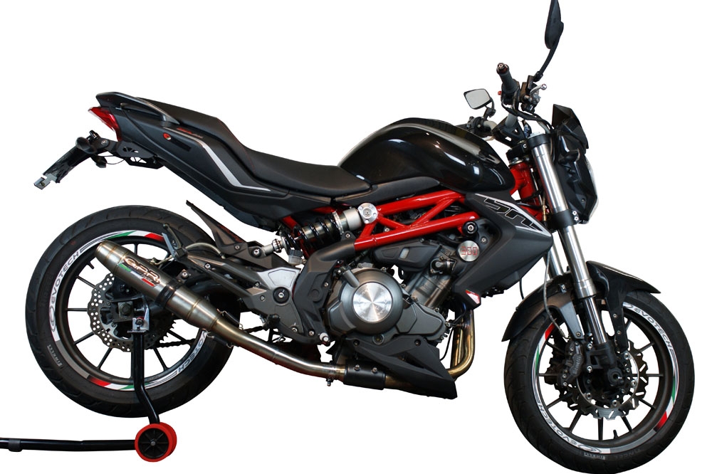 Escape compatível com Benelli Bn 302 S 2017-2024, Deeptone Inox, Escape legal, homologado, silenciador com db killer removível e tubo de ligação específico 