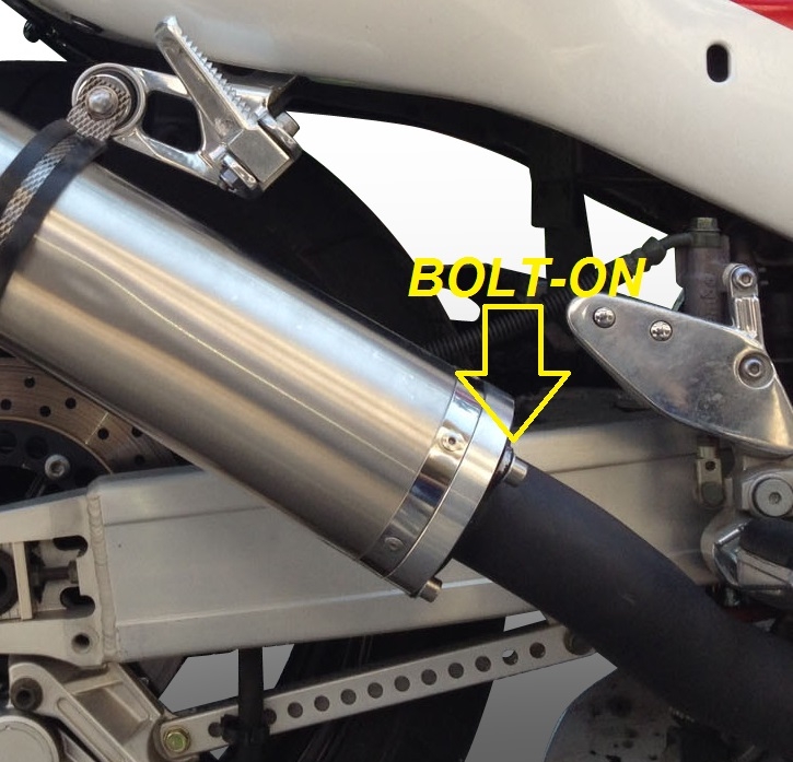 Escape compatível com Kawasaki ZX-7R 1996-2002, Inox Tondo, Silenciador de escape, aprovado, montagem com flange específico (bolt-on), com db killer removível 