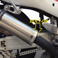 Escape compatível com Kawasaki ZX-7R 1996-2002, Inox Tondo, Silenciador de escape, aprovado, montagem com flange específico (bolt-on), com db killer removível 
