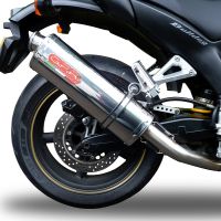 Escape compatível com Yamaha Bt Bulldog 1100 2002-2007, Trioval, Par de terminais de exaustão aprovados, com db killer removível, catalisadores e tubo de conexão específico 