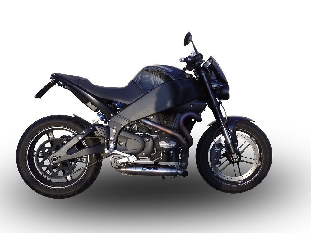 Escape compatível com Buell Xb 12 2008-2011, Deeptone Inox, Par de terminais de exaustão aprovados, com db killer removível, catalisadores e tubo de conexão específico 