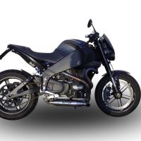 Escape compatível com Buell Xb 12 2008-2011, Deeptone Inox, Par de terminais de exaustão aprovados, com db killer removível, catalisadores e tubo de conexão específico 