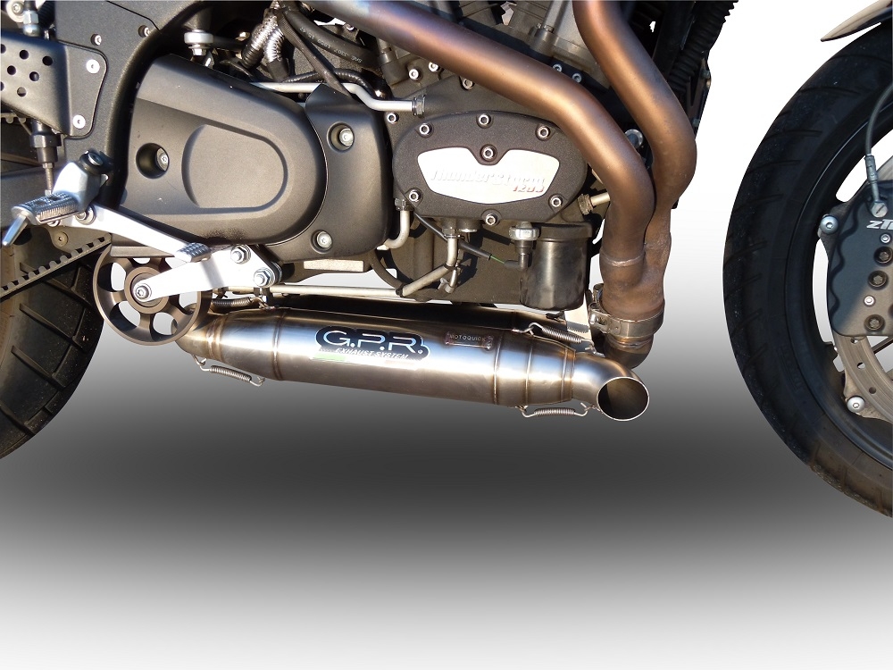 Escape compatível com Buell Xb 12 2008-2011, Deeptone Inox, Par de terminais de exaustão aprovados, com db killer removível, catalisadores e tubo de conexão específico 