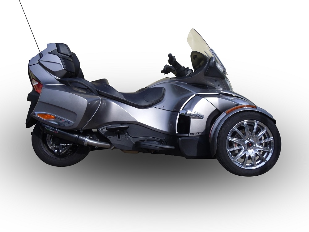GPR escape compatível com  Can Am Spyder 1000 RT 2013-2023, New Grand Prix Evo Poppy, Escape legal, homologado, silenciador com db killer removível e tubo de ligação específico 