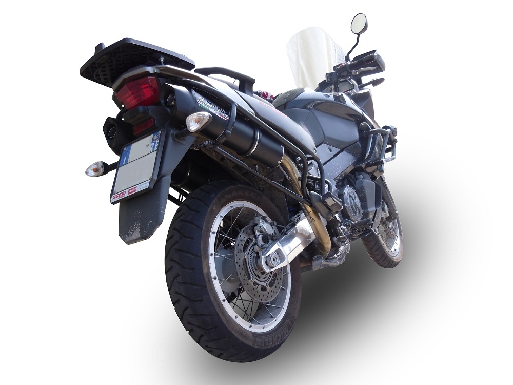 Escape compatível com Aprilia Etv Caponord 1000 Rally 2001-2007, Furore Nero, Par de terminais de exaustão aprovados, com db killer removível, catalisadores e tubo de conexão específico 
