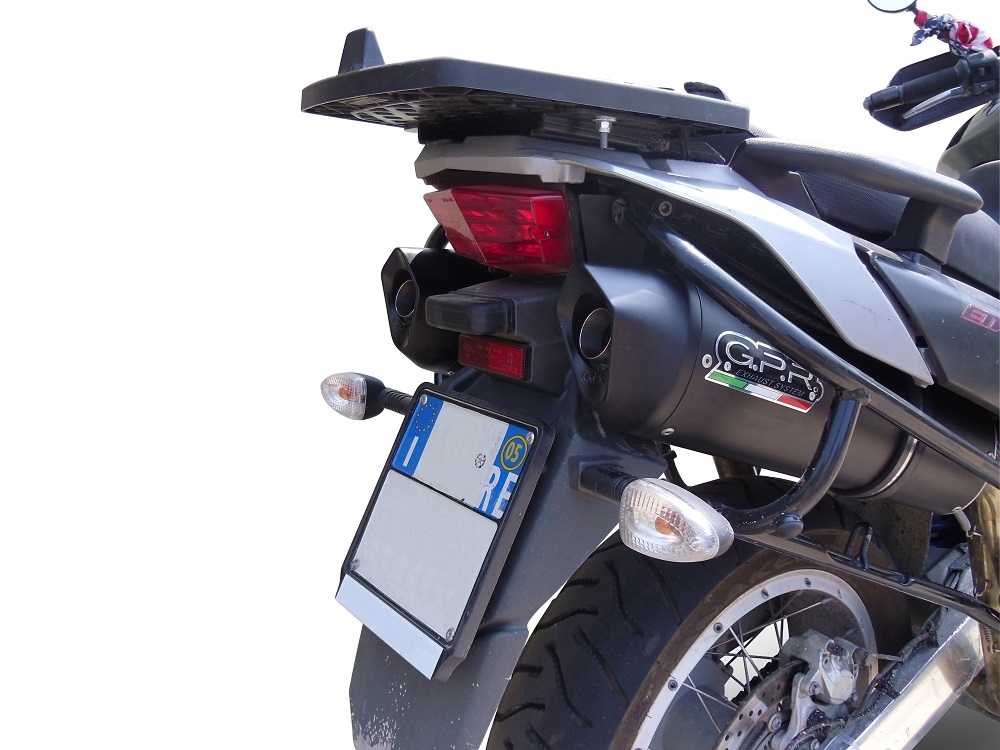 Escape compatível com Aprilia Etv Caponord 1000 Rally 2001-2007, Furore Nero, Par de terminais de exaustão aprovados, com db killer removível, catalisadores e tubo de conexão específico 
