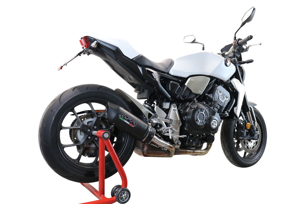 Escape compatível com Honda Cb 1000 R 2021-2024, Furore Evo4 Nero, Escape legal, homologado, silenciador com db killer removível e tubo de ligação específico 
