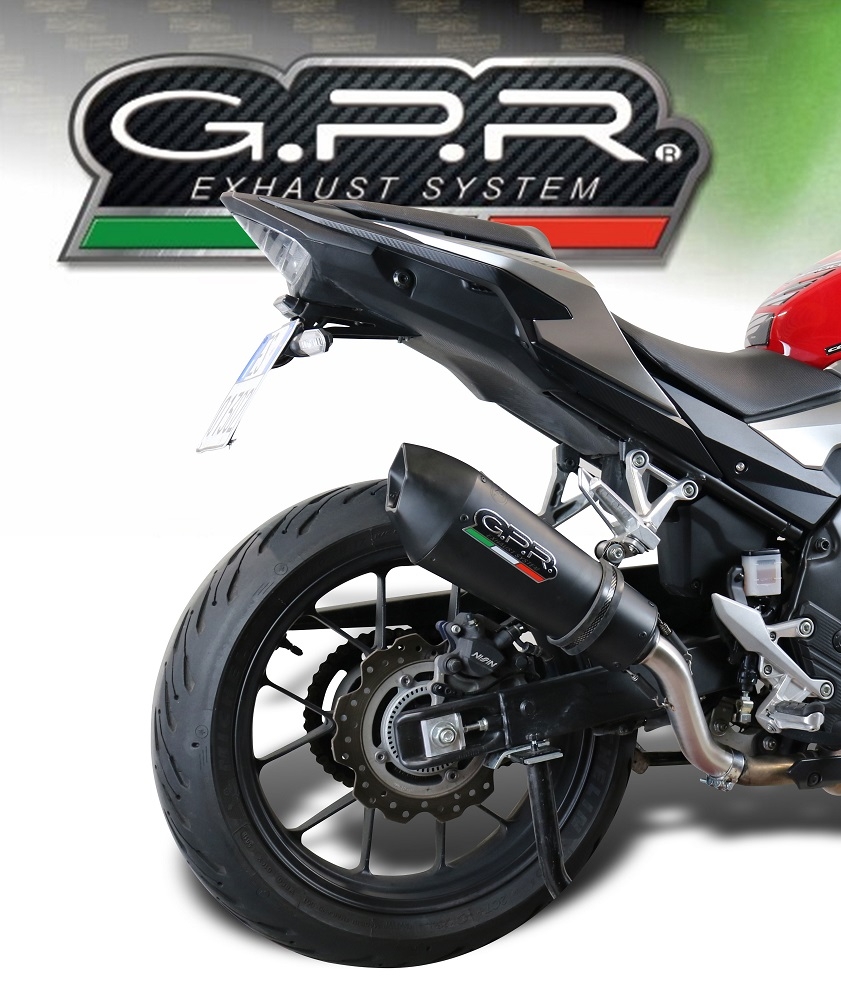 Escape compatível com Honda Cb 500 X 2019-2025, GP Evo4 Black Titanium, Escape legal, homologado, silenciador com db killer removível e tubo de ligação específico 