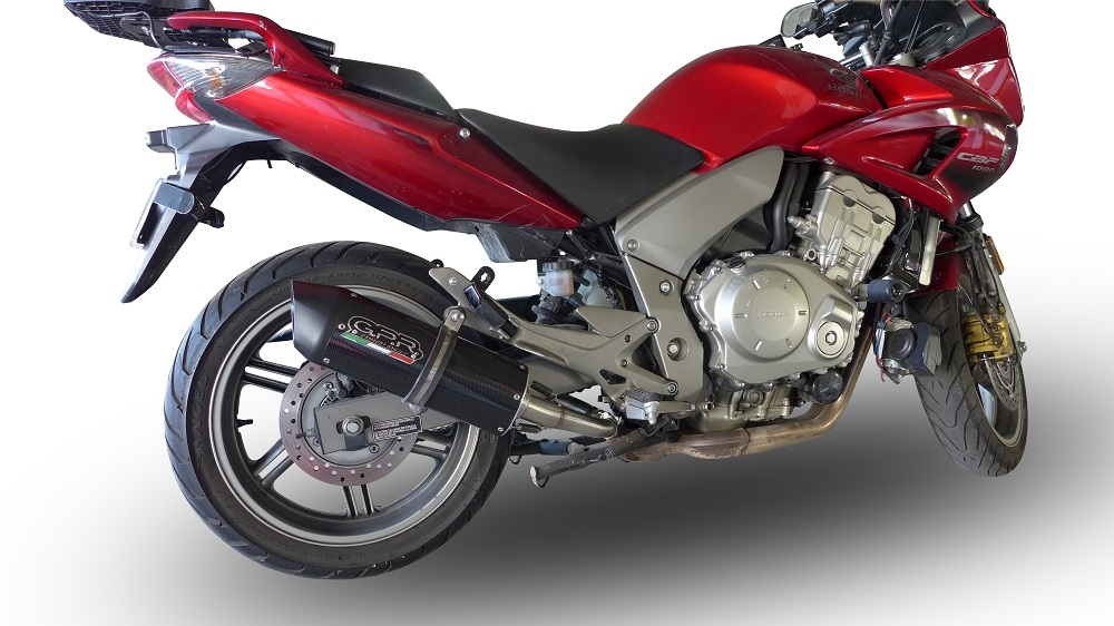 Escape compatível com Honda Cbf 1000 - ST 2006-2009, Furore Nero, Par de silenciosos de escape homologadas, com db killer removível e tubos de ligação específicos 