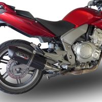 Escape compatível com Honda Cbf 1000 - ST 2006-2009, Furore Nero, Par de silenciosos de escape homologadas, com db killer removível e tubos de ligação específicos 