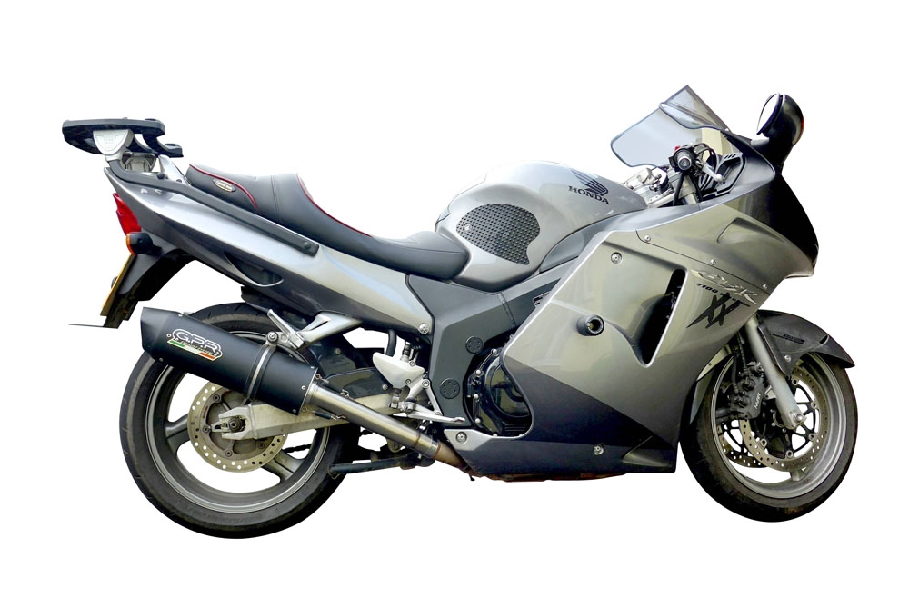 Escape compatível com Honda Cbr1100XX Superblackbird - X Eleven 1997-2006, Furore Nero, Par de terminais de exaustão aprovados, com db killer removível, catalisadores e tubo de conexão específico 