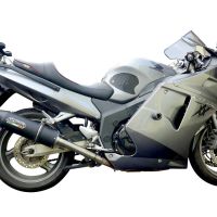 Escape compatível com Honda Cbr1100XX Superblackbird - X Eleven 1997-2006, Furore Nero, Par de terminais de exaustão aprovados, com db killer removível, catalisadores e tubo de conexão específico 